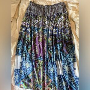 Cute peasant skirt, long colorful skirt, skirt for vacation, whimsical skirt